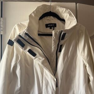 DKNY White/Cream High-Collar Jacket